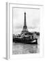 Paris sur Seine Collection - Barges along River Seine with Eiffel Tower VI-Philippe Hugonnard-Framed Photographic Print