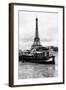 Paris sur Seine Collection - Barges along River Seine with Eiffel Tower VI-Philippe Hugonnard-Framed Photographic Print