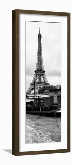 Paris sur Seine Collection - Barges along River Seine with Eiffel Tower VII-Philippe Hugonnard-Framed Photographic Print