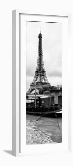 Paris sur Seine Collection - Barges along River Seine with Eiffel Tower VII-Philippe Hugonnard-Framed Photographic Print