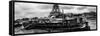 Paris sur Seine Collection - Barges along River Seine with Eiffel Tower XII-Philippe Hugonnard-Framed Stretched Canvas