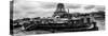 Paris sur Seine Collection - Barges along River Seine with Eiffel Tower XII-Philippe Hugonnard-Stretched Canvas