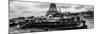 Paris sur Seine Collection - Barges along River Seine with Eiffel Tower XII-Philippe Hugonnard-Mounted Photographic Print