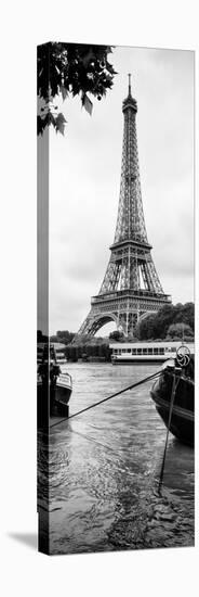 Paris sur Seine Collection - Barges along River Seine with Eiffel Tower XIV-Philippe Hugonnard-Stretched Canvas