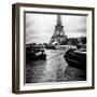 Paris sur Seine Collection - Barges along River Seine with Eiffel Tower XV-Philippe Hugonnard-Framed Photographic Print