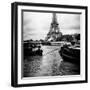 Paris sur Seine Collection - Barges along River Seine with Eiffel Tower XV-Philippe Hugonnard-Framed Photographic Print