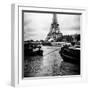 Paris sur Seine Collection - Barges along River Seine with Eiffel Tower XV-Philippe Hugonnard-Framed Photographic Print