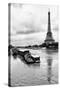 Paris sur Seine Collection - Barges along River Seine with Eiffel Tower-Philippe Hugonnard-Stretched Canvas