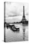 Paris sur Seine Collection - Barges along River Seine with Eiffel Tower-Philippe Hugonnard-Stretched Canvas