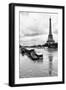 Paris sur Seine Collection - Barges along River Seine with Eiffel Tower-Philippe Hugonnard-Framed Photographic Print