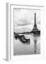 Paris sur Seine Collection - Barges along River Seine with Eiffel Tower-Philippe Hugonnard-Framed Photographic Print