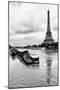 Paris sur Seine Collection - Barges along River Seine with Eiffel Tower-Philippe Hugonnard-Mounted Photographic Print