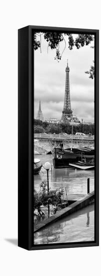 Paris sur Seine Collection - Barges on the Seine II-Philippe Hugonnard-Framed Stretched Canvas