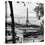 Paris sur Seine Collection - Barges on the Seine III-Philippe Hugonnard-Stretched Canvas