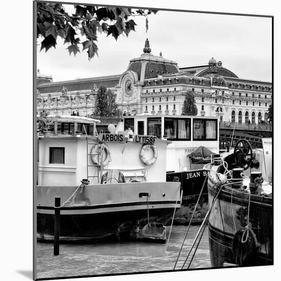 Paris sur Seine Collection - Boats before the Musee d'Orsay V-Philippe Hugonnard-Mounted Photographic Print