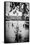 Paris sur Seine Collection - Crossing the Seine IV-Philippe Hugonnard-Framed Stretched Canvas