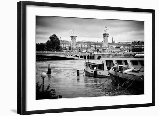 Paris sur Seine Collection - Crossing the Seine-Philippe Hugonnard-Framed Photographic Print