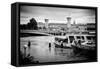 Paris sur Seine Collection - Crossing the Seine-Philippe Hugonnard-Framed Stretched Canvas
