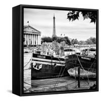 Paris sur Seine Collection - Seine Boats V-Philippe Hugonnard-Framed Stretched Canvas