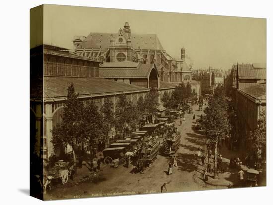 Paris, The Halles and the Pavillon Baltard-Brothers Neurdein-Stretched Canvas