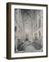 Paris: the Interior of the Notre Dame Cathedral (B/W Photo)-French Photographer-Framed Giclee Print