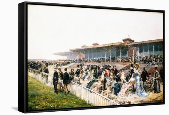 Paris, the Races at Longchamp-Ludovico Marchetti-Framed Stretched Canvas