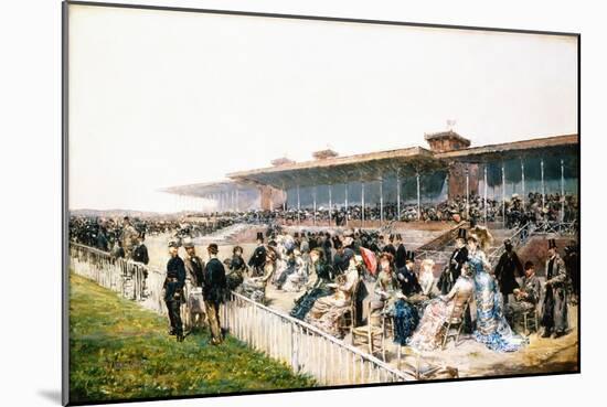 Paris, the Races at Longchamp-Ludovico Marchetti-Mounted Giclee Print