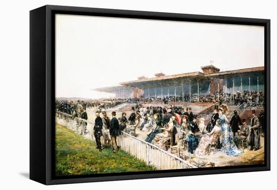 Paris, the Races at Longchamp-Ludovico Marchetti-Framed Stretched Canvas
