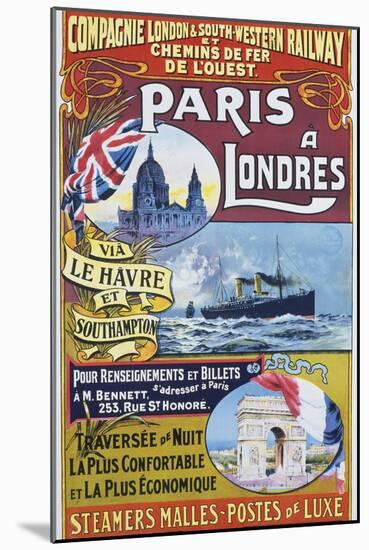 Paris to London; Paris a Londres-null-Mounted Giclee Print