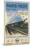 Paris to Vichy Train Poster-null-Mounted Art Print