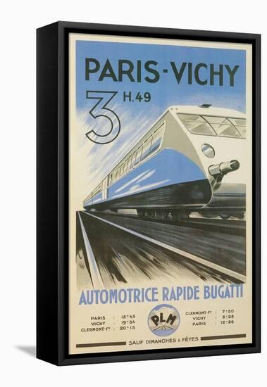 Paris to Vichy Train Poster-null-Framed Stretched Canvas