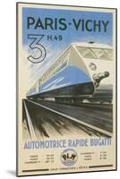 Paris to Vichy Train Poster-null-Mounted Art Print