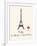 Paris Travel Poster With Eiffel Tower-Jan Weiss-Framed Art Print