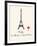 Paris Travel Poster With Eiffel Tower-Jan Weiss-Framed Art Print