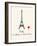 Paris Travel Poster With Eiffel Tower-Jan Weiss-Framed Art Print