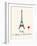 Paris Travel Poster With Eiffel Tower-Jan Weiss-Framed Art Print