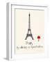 Paris Travel Poster With Eiffel Tower-Jan Weiss-Framed Art Print