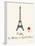 Paris Travel Poster With Eiffel Tower-Jan Weiss-Framed Art Print