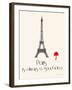 Paris Travel Poster With Eiffel Tower-Jan Weiss-Framed Art Print