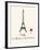 Paris Travel Poster With Eiffel Tower-Jan Weiss-Framed Art Print