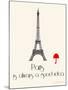 Paris Travel Poster With Eiffel Tower-Jan Weiss-Mounted Art Print