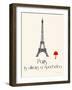 Paris Travel Poster With Eiffel Tower-Jan Weiss-Framed Premium Giclee Print