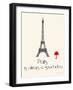 Paris Travel Poster With Eiffel Tower-Jan Weiss-Framed Premium Giclee Print