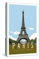 Paris Travel Poster-Michael Jon Watt-Stretched Canvas