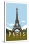 Paris Travel Poster-Michael Jon Watt-Stretched Canvas