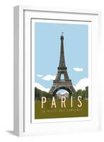 Paris Travel Poster-Michael Jon Watt-Framed Premium Giclee Print