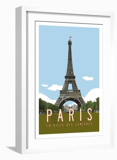 Paris Travel Poster-Michael Jon Watt-Framed Premium Giclee Print