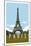 Paris Travel Poster-Michael Jon Watt-Mounted Premium Giclee Print