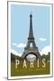 Paris Travel Poster-Michael Jon Watt-Mounted Premium Giclee Print