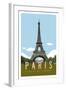 Paris Travel Poster-Michael Jon Watt-Framed Giclee Print